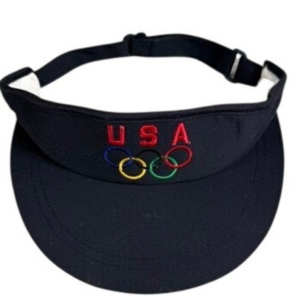 Starter Visor Unisex OSFA USA‎ Olympic Games Navy Blue Vintage Adjustable Hat